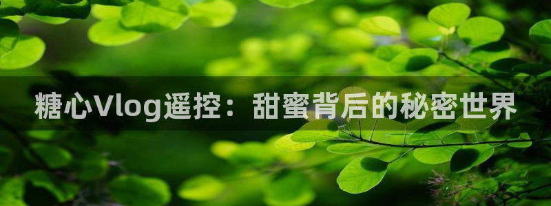 糖心vlog阿朱：糖心Vlog遥控：甜蜜